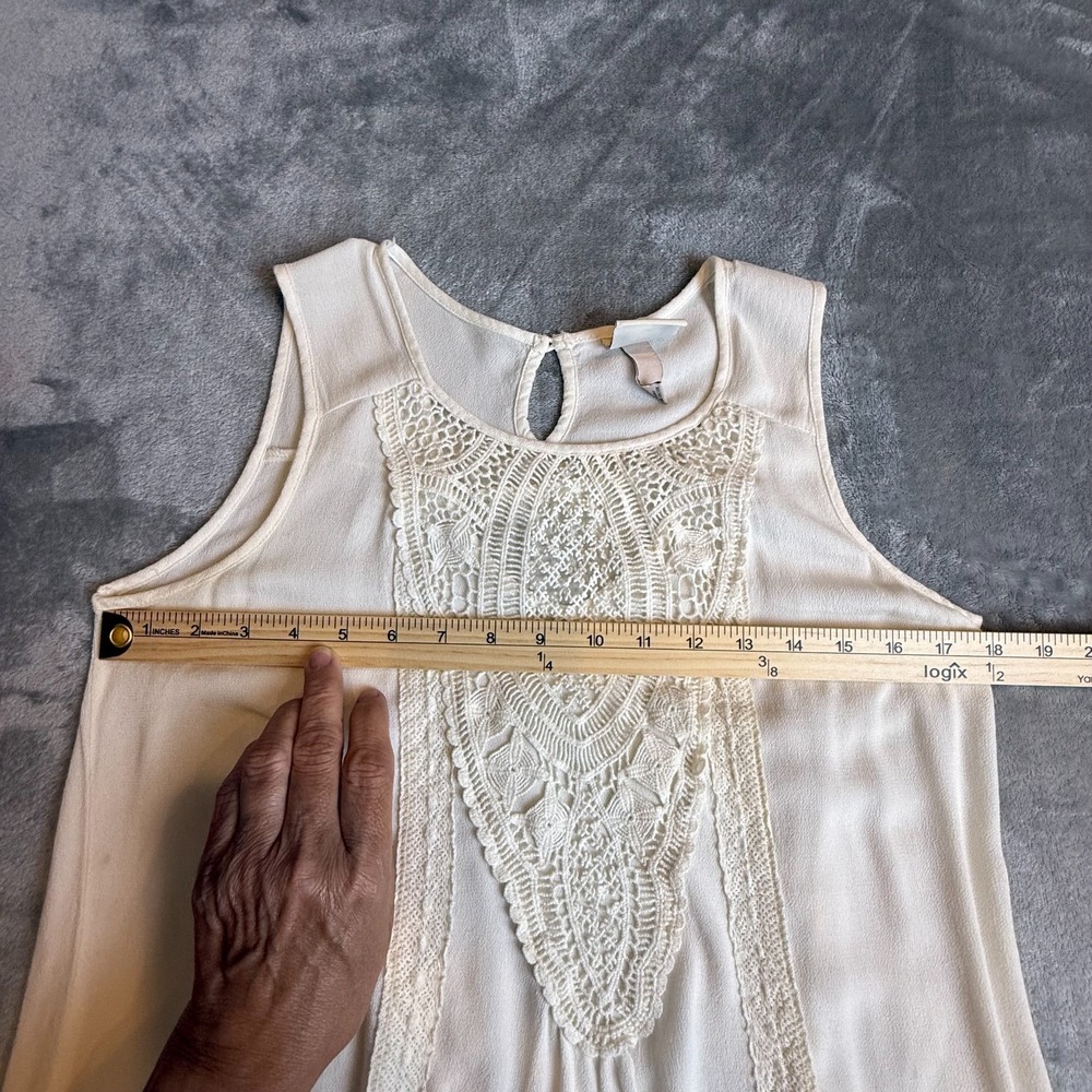 Knox Rose Ivory Crochet Lace Sleeveless Boho Tank Top Size Small Cottagecore Chi - Picture 9 of 9